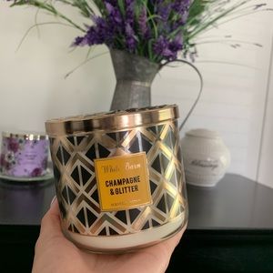 Champagne and Glitter candle